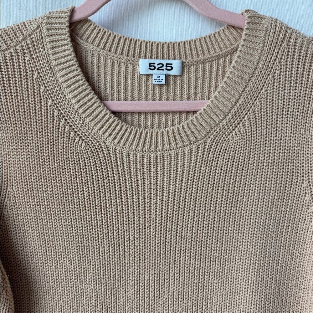 525 America Oat Emma Shaker Sweater Size Medium 100% Cotton - Picture 4 of 6
